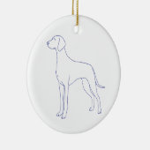 Hunderasse Weimaraner Keramik Ornament (Rechts)