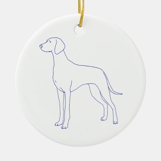 Hunderasse Weimaraner Keramik Ornament (Vorne)