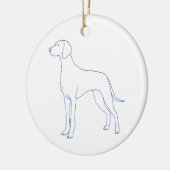 Hunderasse Weimaraner Keramik Ornament (Links)