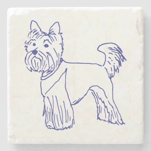 Hunderasse Yorkshire Terrier Steinuntersetzer (Vorderseite)