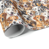Hunderassen Geschenkpapier (Rolleneckpunkt)