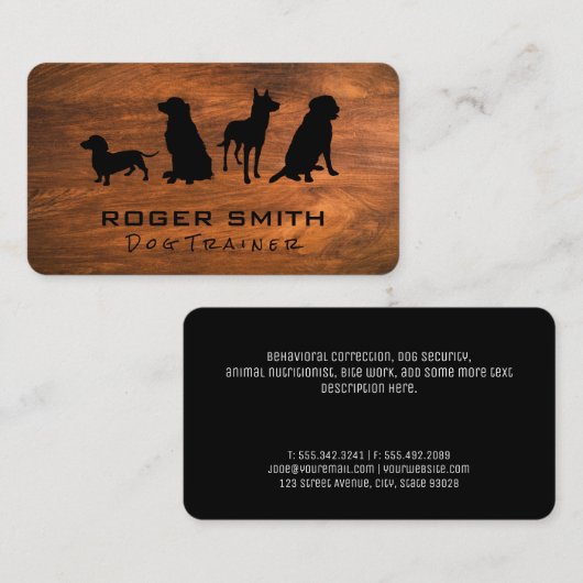 Hunderassen | Holzkörner Visitenkarte (Vorne/Hinten)