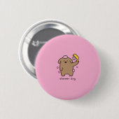 Hunderdusche Brauner Pudel Badezeit Kawaii Button (Vorne & Hinten)
