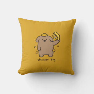 Hunderdusche Brauner Pudel Badezeit Kawaii Kissen