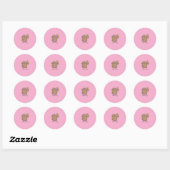 Hunderdusche Brauner Pudel Badezeit Kawaii Runder Aufkleber (Blatt)