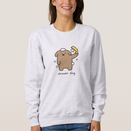 Hunderdusche Brauner Pudel Badezeit Kawaii Sweatshirt (Vorderseite)