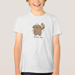 Hunderdusche Brauner Pudel Badezeit Kawaii Tri-Blend Shirt
