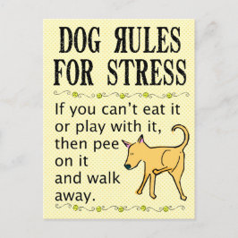 Hunderegeln für Stress Postkarte