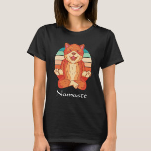 Hunderelaxationsmeditation Frauen Lotus-Sitz Yoga T-Shirt