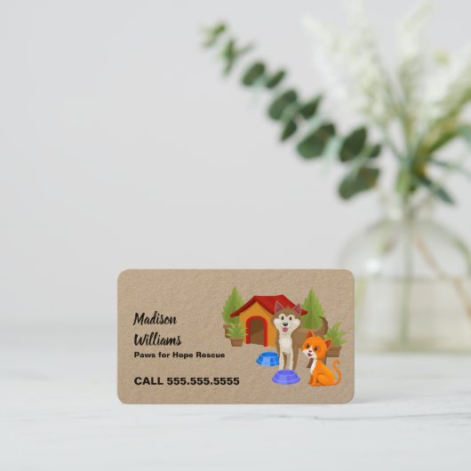 Hunderettung Visitenkarte (Stehend Vorderseite)