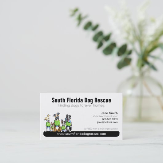 Hunderettungsaktion, nicht gewinnbringende schwarz visitenkarte (Stehend Vorderseite)