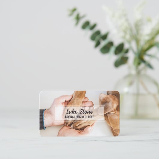 Hunderettungsitz Visitenkarte (Stehend Vorderseite)