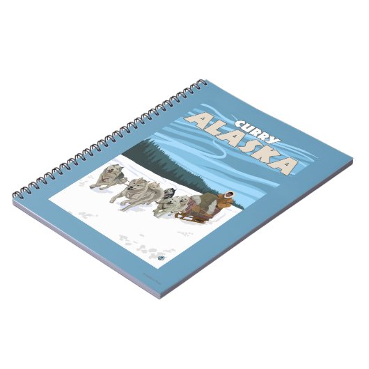 Hunderodelbahn - Curry, Alaska Notizblock (Linke Seite)