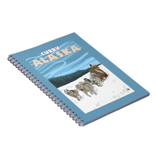 Hunderodelbahn - Curry, Alaska Notizblock (Rechte Seite)