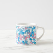 Hunderosa und blaues Tarnungs-Muster Espressotasse (Rechts)