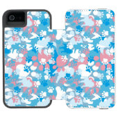 Hunderosa und blaues Tarnungs-Muster Incipio iPhone Geldbeutel-Hülle (Folio Geöffnet)