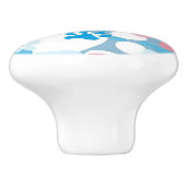 Hunderosa und blaues Tarnungs-Muster Keramikknauf (Seitenansicht)