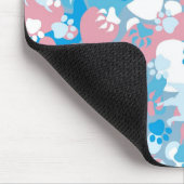 Hunderosa und blaues Tarnungs-Muster Mousepad (Ecke)