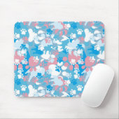 Hunderosa und blaues Tarnungs-Muster Mousepad (Mit Mouse)