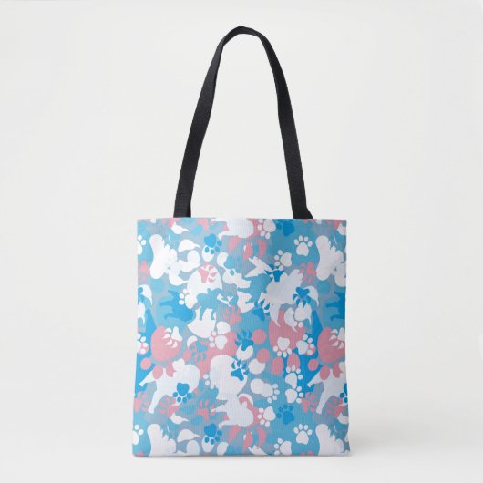 Hunderosa und blaues Tarnungs-Muster Tasche (Vorderseite)