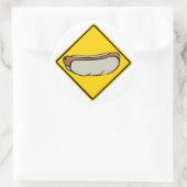HUNDERSTRASSENZEICHEN 1 RUNDER AUFKLEBER (Tasche)