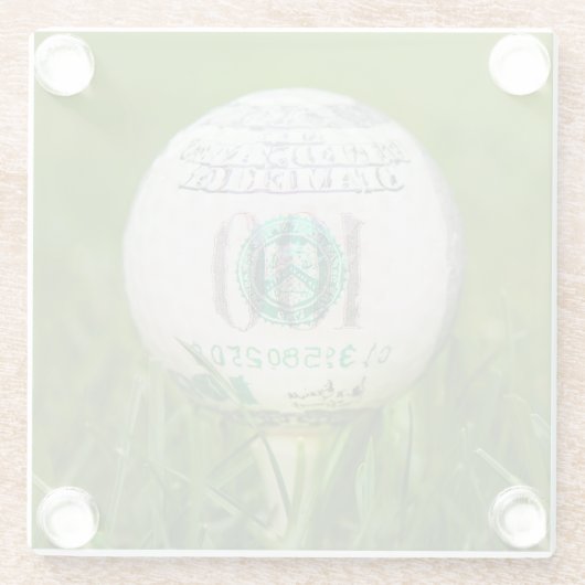 Hundert Dollar Golf Ball Glasuntersetzer (Rückseite)