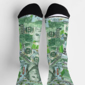 Hundert Dollar-Scheine Socken (Oben)