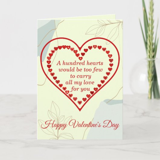 Hundert Herzen, Valentin Karte (Vorderseite)