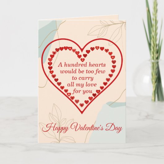Hundert Herzen, Valentin Karte (Vorderseite)