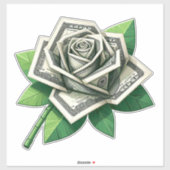 Hundertdollarnoten Origami Rose Art Aufkleber (Blatt)