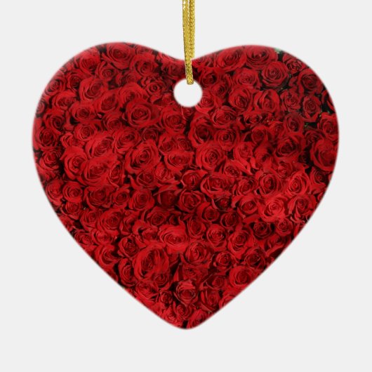 Hunderte schöne Rote Rosen Keramikornament (Vorne)