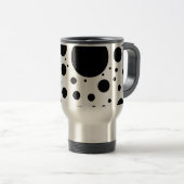 Hunderte schwarze Punkte und Kreise in unterschied Reisebecher (VorderseiteRechts)