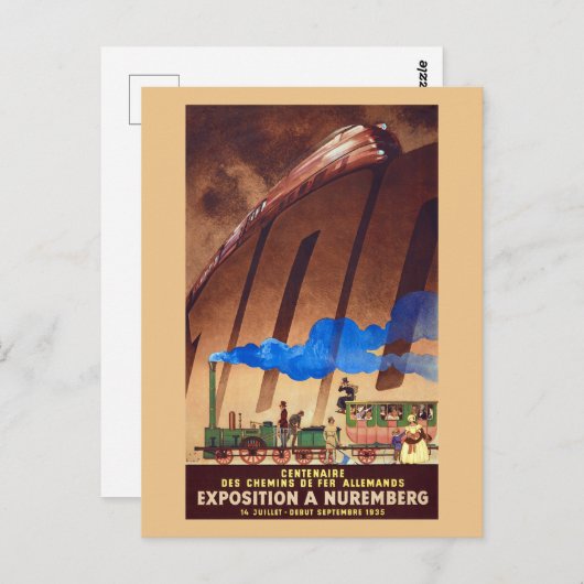 Hundertjähriges Poster der Deutschen Eisenbahn 19 Postkarte (Vorne/Hinten)