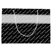 Hundertste Schwarz/Weiß Typografie Muster - 100. Große Geschenktüte (Rückseite)