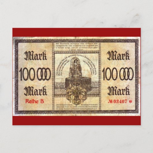 Hunderttausend Mark Postkarte (Vorderseite)