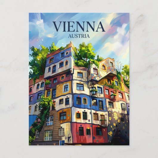 Hundertwasserhaus Österreich Postkarte (Vorderseite)