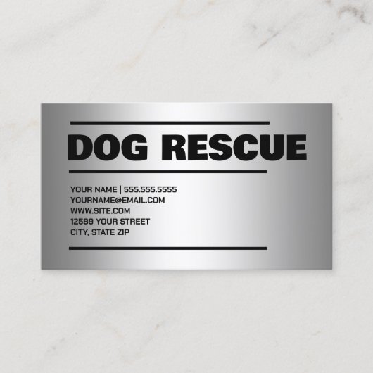 Hunderutschsilber Visitenkarte (Vorderseite)