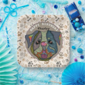 Hundes Gesicht Bulldog Geburtstag Pappteller (Party)