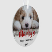Hundes Personalisiertes Weihnachtsschmuck Ornament (Vorderseite)