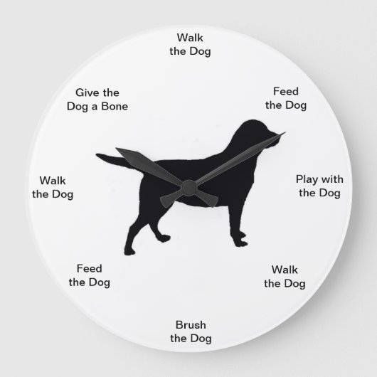 Hundeschalter Runde Wanduhr (Vorderseite)