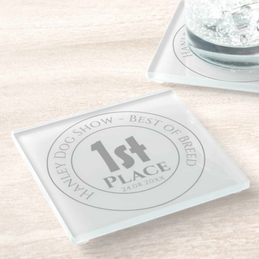 Hundeschau - Beste der Rasse 1. Preis Trophäe Awar Glasuntersetzer