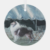 Hundeschau von Hevener Ornament Aus Glas (Rückseite)