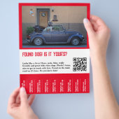 Hundescheibe entdeckt flyer (Hand)