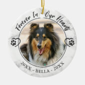 Hundeschema für immer in unserem Herzen Foto Hörpf Keramik Ornament (Vorne)