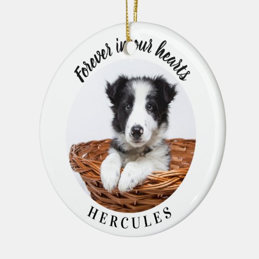 Hundeschemmung für immer in unseren Herzen Keramik Ornament (Links)