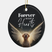 Hundeschemmung für immer in unseren Herzen Keramik Ornament (Links)