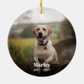 Hundeschemmung für immer in unseren Herzen Keramik Ornament (Hinten)