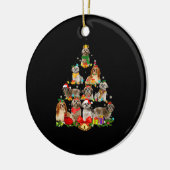 Hundeschenkgeschenke Shitzu Baum Weihnachtslicht Keramik Ornament (Links)