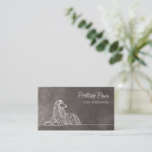 Hundeschilderlehrer Wandern Sitzen Visitenkarte (Stehend Vorderseite)