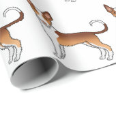 Hundeschleife mit Rot und Weiß Geschenkpapier (Rolleneckpunkt)